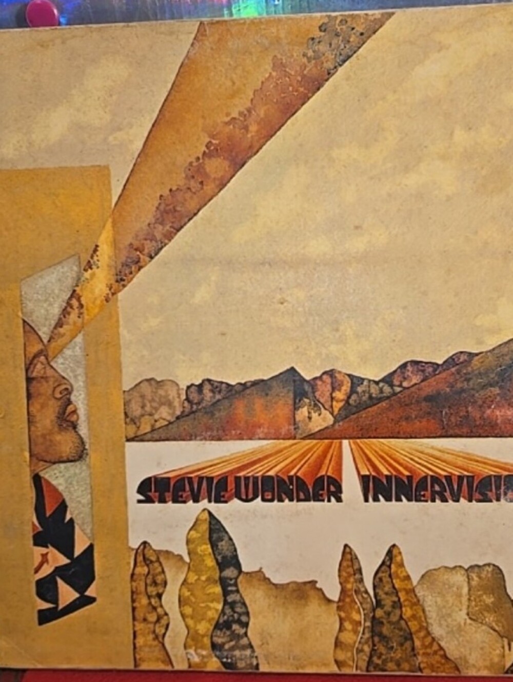Stevie Wonder Inner Visions Artwork Print - Gold and Brown